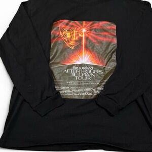 The weekend merch shirt Black Graphic Long Sleeve Tour Shirt